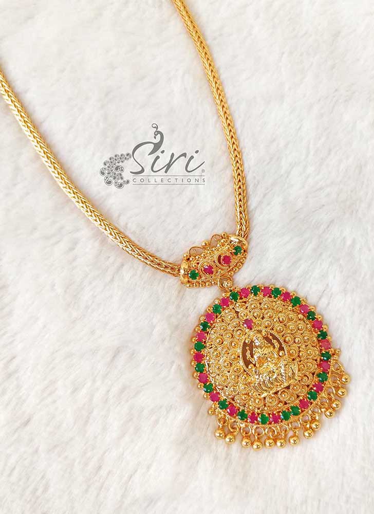 Lovely Gold Plated Temple Jewellery in Lakshmi Design