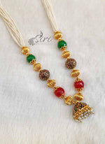 Load image into Gallery viewer, Lovely Beads Necklace Set in Meena Jhumki Pendant