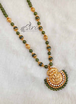 Load image into Gallery viewer, Lovely Green Onyx Maala Necklace in Lakshmi Pendant