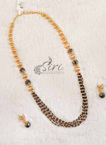 Load image into Gallery viewer, Black Spinels and Gold Micro Polish Balls Chain Necklace Set
