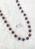 Load image into Gallery viewer, Simple Sapphire Blue Onyx Beads Maala Chain Necklace