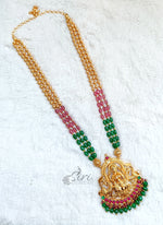 Load image into Gallery viewer, Traditional Haaram Necklace in Gold Plated Lakshmi Pendant