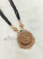 Load image into Gallery viewer, Lovely Black Spinels Necklace in Lakshmi Pendant
