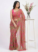 Load image into Gallery viewer, Latest Beautiful Printed Floral Nara Chiffon Saree