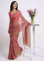 Load image into Gallery viewer, Latest Beautiful Printed Floral Nara Chiffon Saree