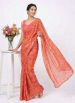 Load image into Gallery viewer, Latest Beautiful Printed Floral Nara Chiffon Saree