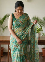 Load image into Gallery viewer, Latest Beautiful Printed Floral Nara Chiffon Saree