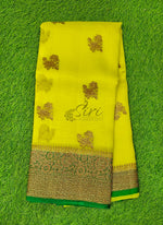 Load image into Gallery viewer, Pure Handloom Banarasi Kora Silk Saree