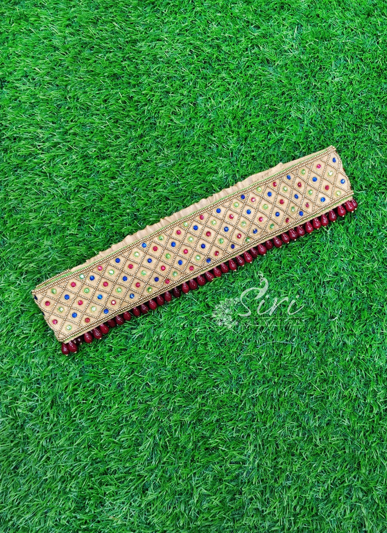 Lovely Gold HandWork Belt In Beads And Stones
