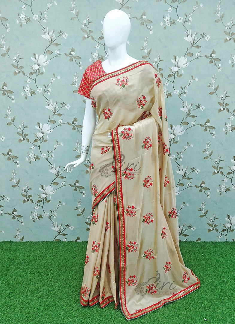 Designer Kala Silk Saree in Embroidery Work