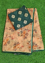 Load image into Gallery viewer, Lovely Floral Print Organza Saree in Frill
