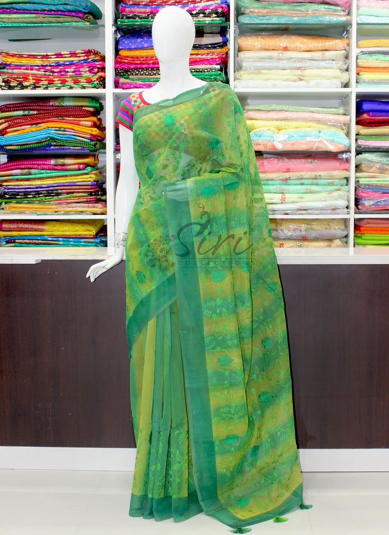 Designer Shaded Chanderi Saree in Embroidery Work