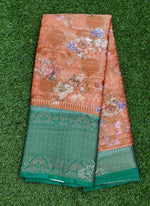 Load image into Gallery viewer, Lovely Printed Soft Warm Silk Saree in Kanchi Borders