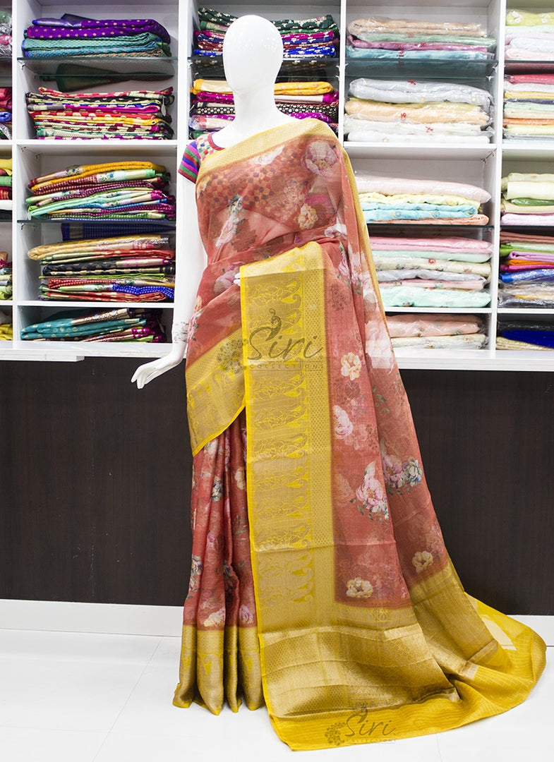 Lovely Printed Soft Warm Silk Saree in Kanchi Borders