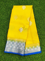 Load image into Gallery viewer, Beautiful Banarasi Organza Saree In Rich Contrast Borders