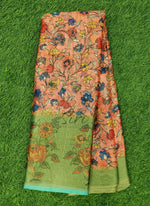 Load image into Gallery viewer, Beautiful Warm Silk Saree in Kalamkari Print and Gold Border