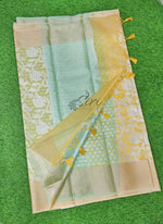 Load image into Gallery viewer, Beautiful Kora Silk Saree in Allover Jaal