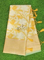 Load image into Gallery viewer, Beautiful Kora Silk Saree in Allover Jaal