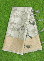 Load image into Gallery viewer, Beautiful Kora Silk Saree in Allover Jaal