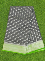 Load image into Gallery viewer, Beautiful Banarasi Semi Georgette Saree in Contrast Border