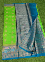 Load image into Gallery viewer, Beautiful Munga Checks Fancy Saree in Paithani Borders