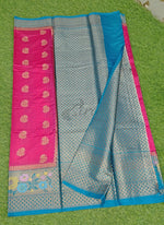 Load image into Gallery viewer, Beautiful Munga Checks Fancy Saree in Paithani Borders