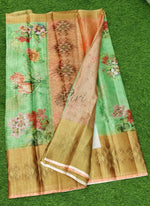 Load image into Gallery viewer, Beautiful Floral Warm Silk Saree in Zari Printed Border