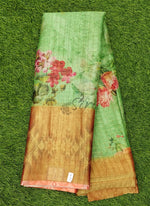 Load image into Gallery viewer, Beautiful Floral Warm Silk Saree in Zari Printed Border