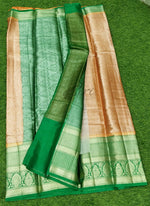 Load image into Gallery viewer, Beautiful Soft Banarasi Brocade Kora Saree in Contrast Border