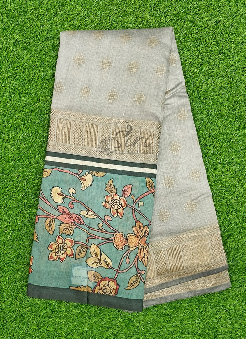 Beautiful Trendy Soft Chanderi Saree in Kalamkari Border