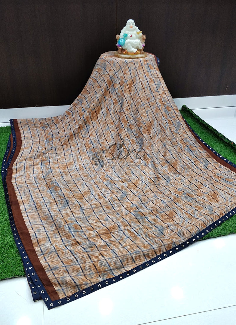 Simple Printed Fancy Crepe Saree