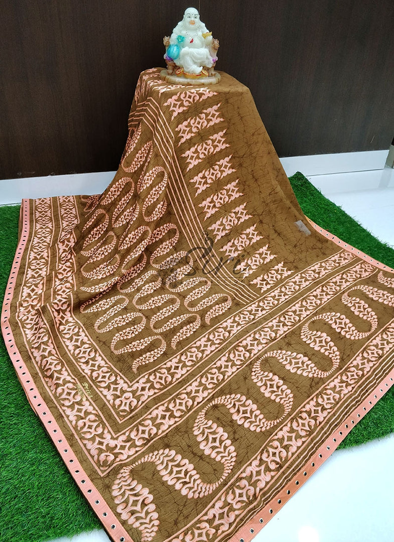 Simple Printed Fancy Crepe Saree