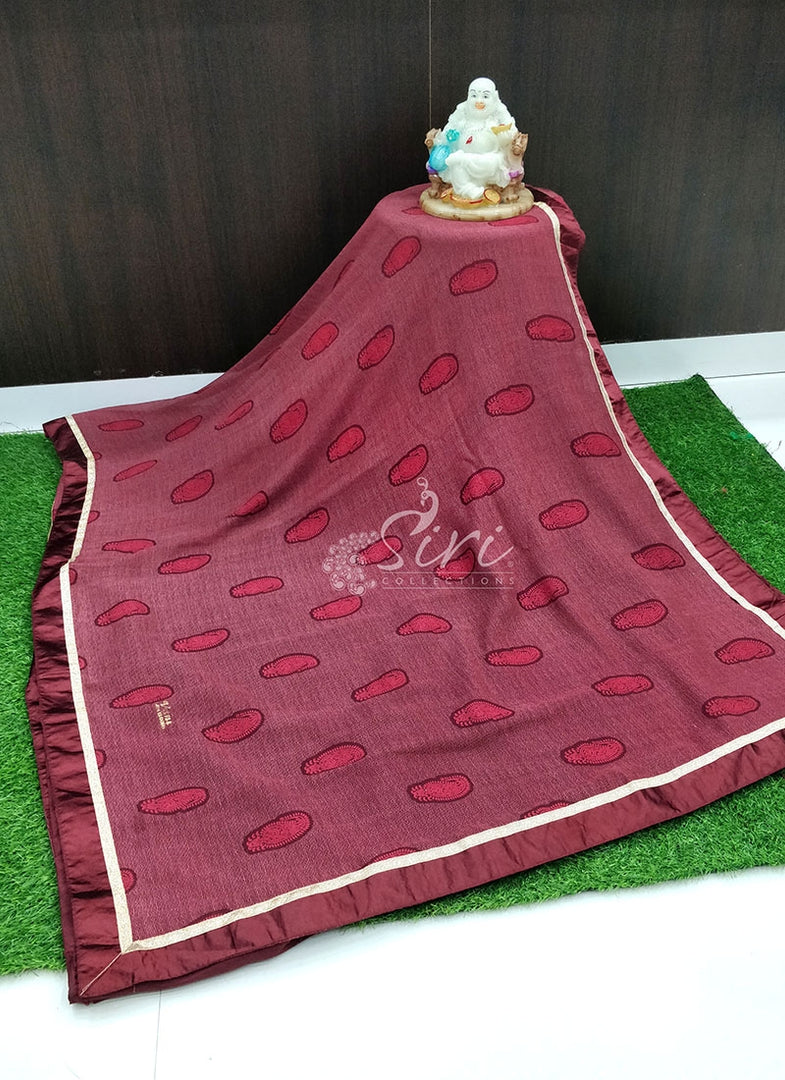 Simple Printed Fancy Chiffon Saree in Fancy Borders