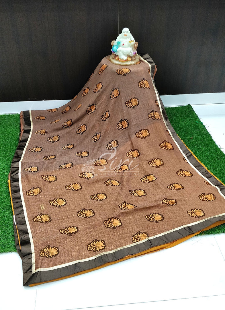 Simple Printed Fancy Chiffon Saree in Fancy Borders