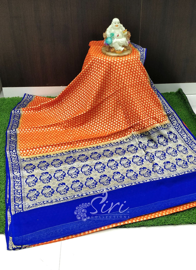 Beautiful Pure Banarasi Georgette Saree