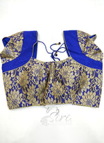 Load image into Gallery viewer, Beautiful Blue Gold Padded Stitched Blouse