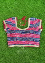 Load image into Gallery viewer, Pink Blue Stitched Patterned Blouse