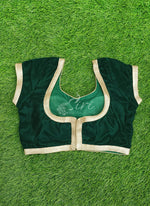 Load image into Gallery viewer, Dark Green Velvet Padded Stitched Blouse