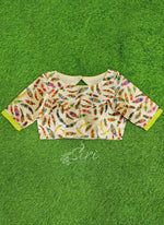 Load image into Gallery viewer, Lovely Digital Print Designer Blouse in Frills Pattern on Sleeves