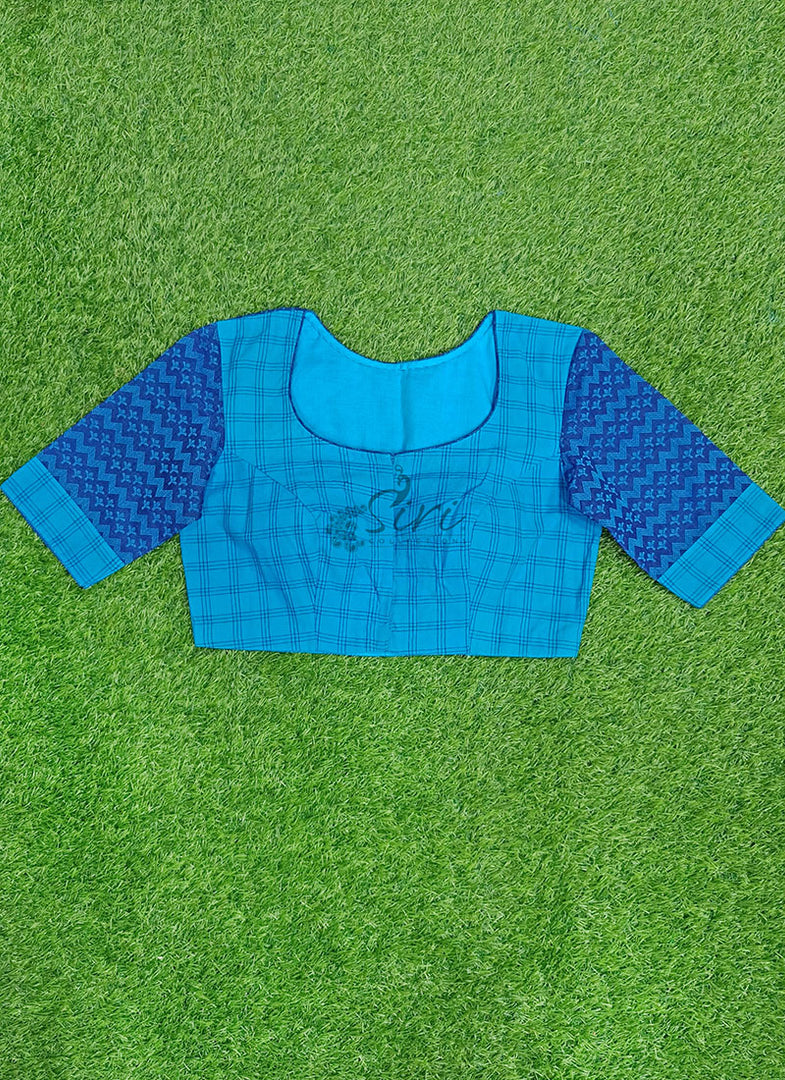 Beautiful Designer Patterned Blouse in Blue