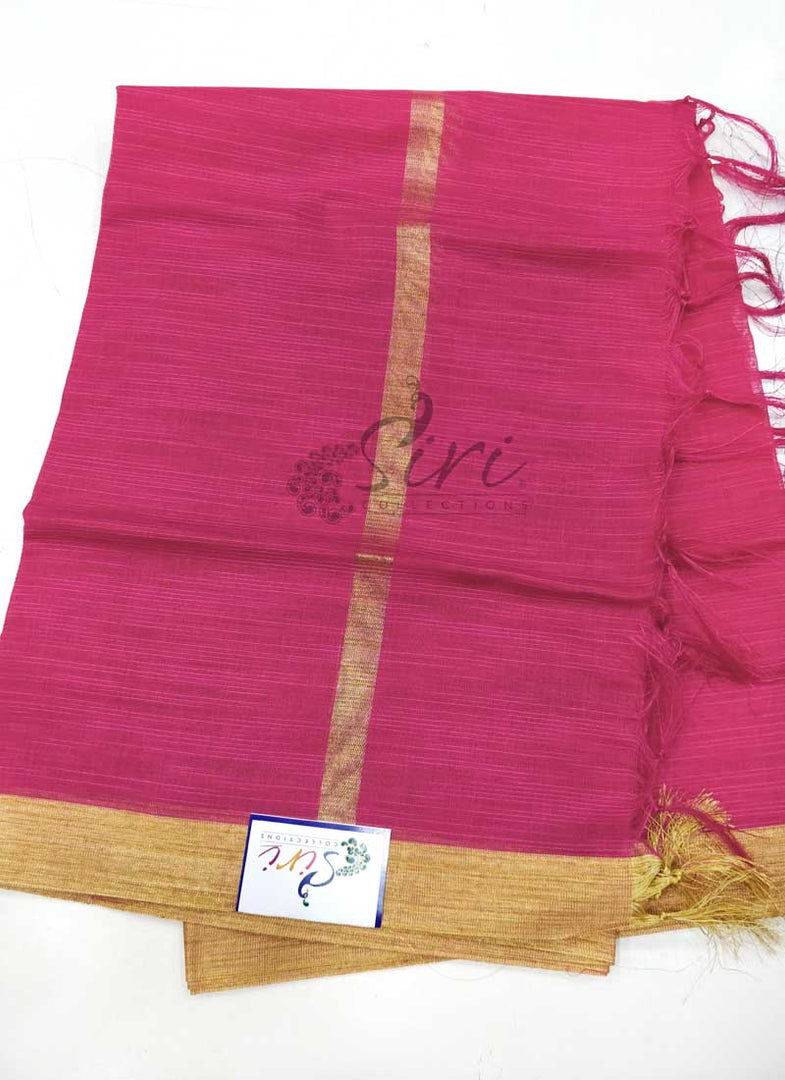 Simple Plain Jute Chanderi Dupatta