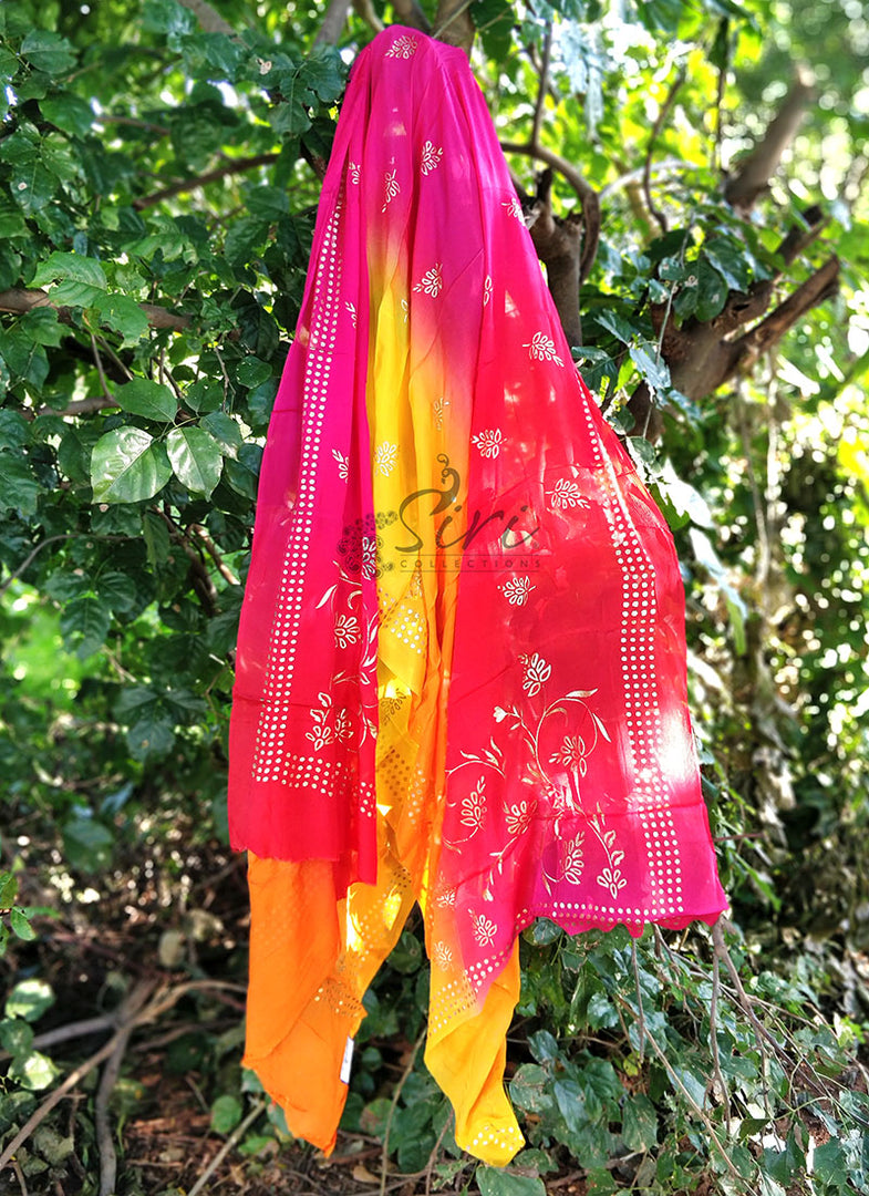 Lovely 4D Pure Chinon Crepe Dupatta in Foil Print
