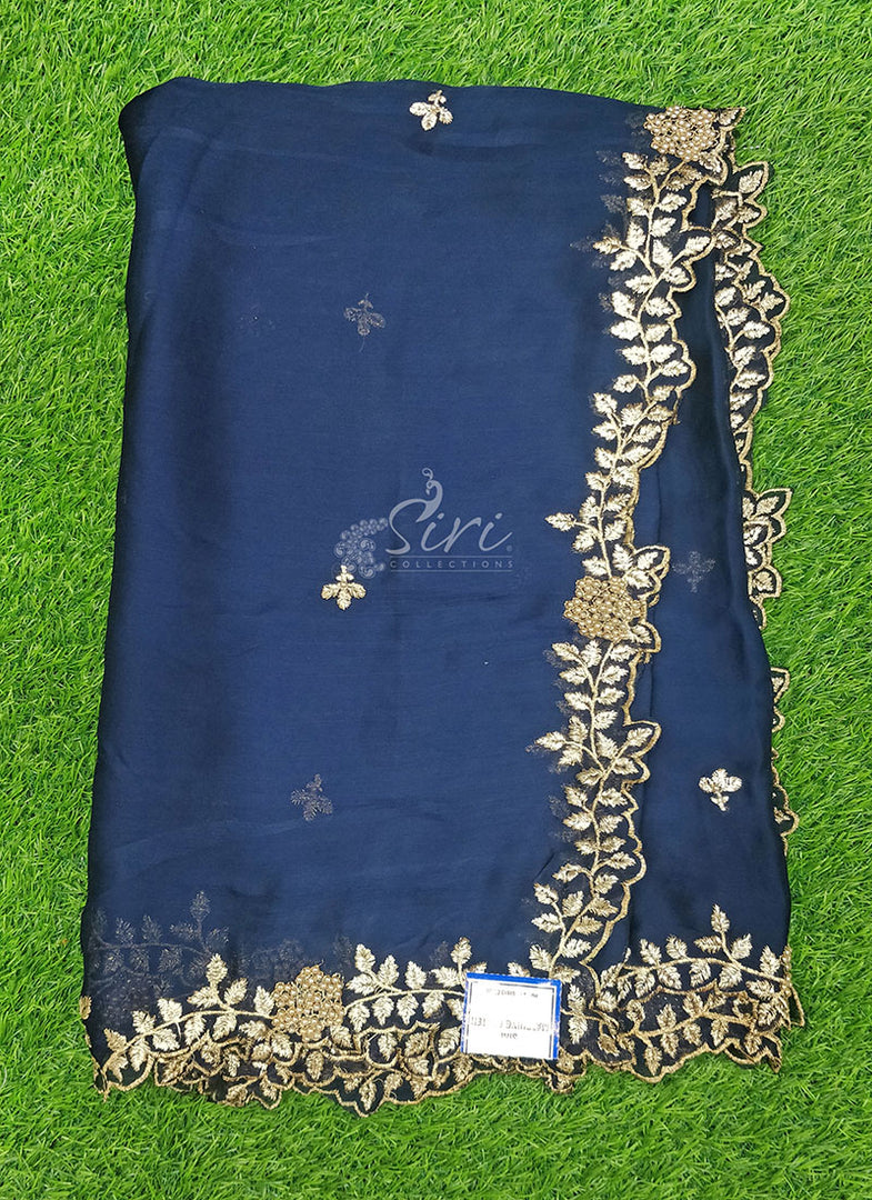 Beautiful Satin Chiffon Cutwork Dupatta