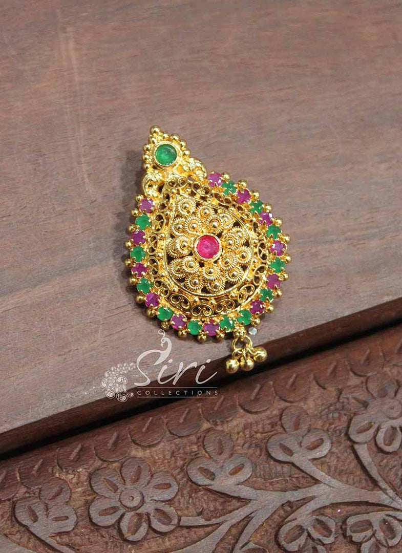 Gold Micro Polish Kemp Stones Pendant