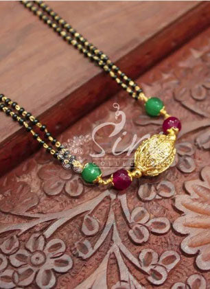 Mangalsutra in Gold Plated and Multi Colour Balls