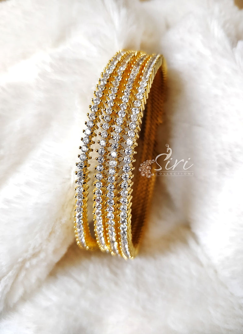 Beautiful Set of Four Bangles in CZs
