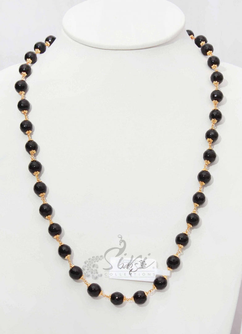 Simple Black Onyx Beads Maala