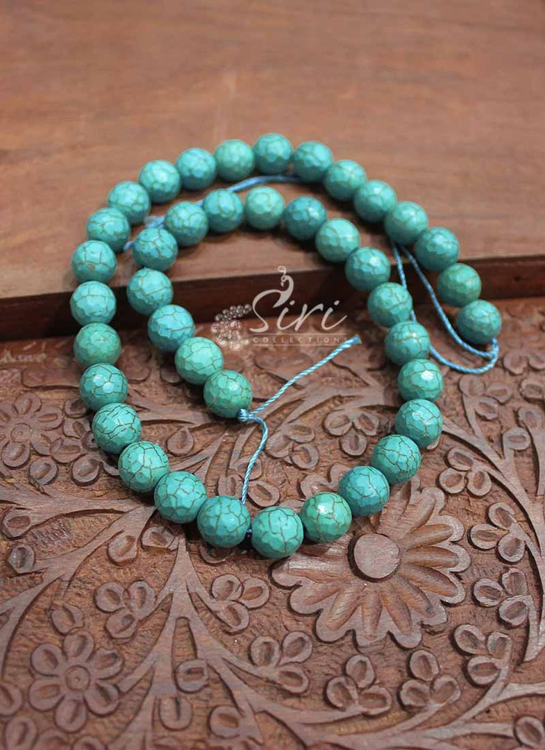 Imported Fancy Cut Turquoise Beads String