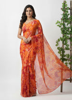 Load image into Gallery viewer, Beautiful Garden Vareli Printed Nara Chiffon Saree
