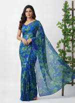 Load image into Gallery viewer, Beautiful Garden Vareli Printed Nara Chiffon Saree
